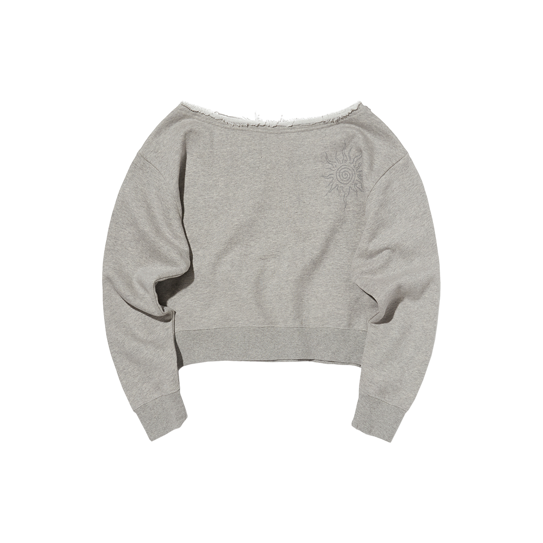 SDEFTO216GY Suade Sunny One Shoulder Crewneck Gray