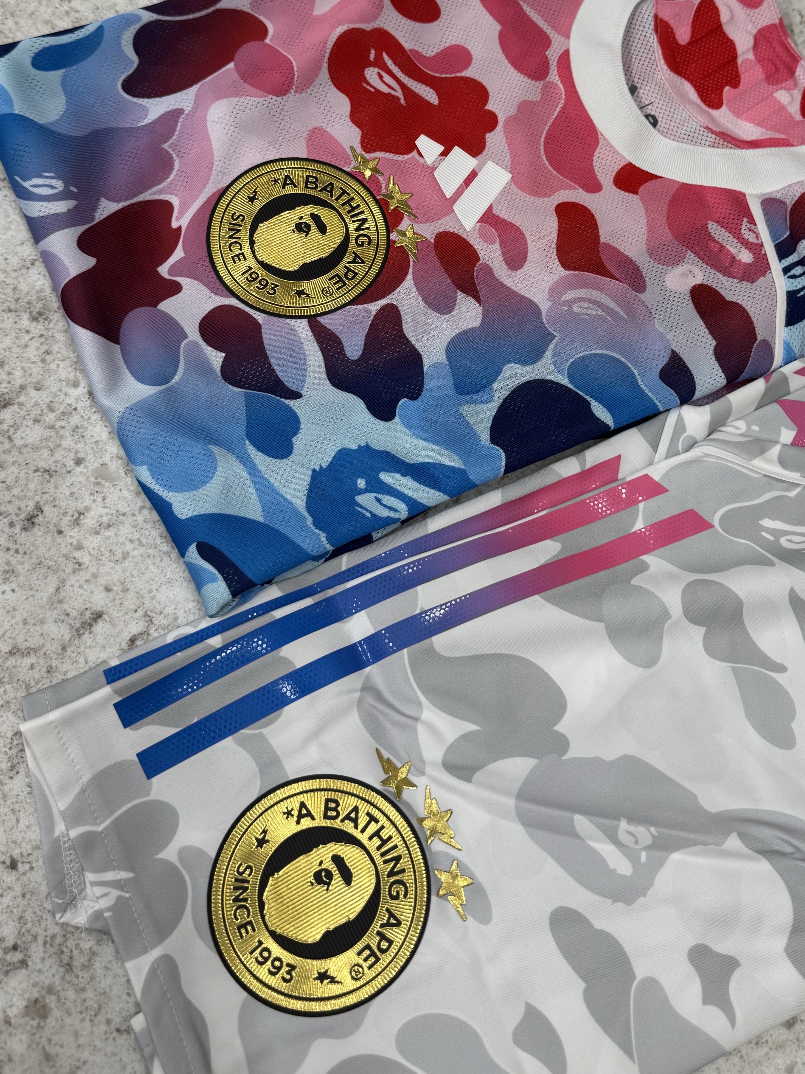 Adidas x BAPE FB Jersey Top Crew Green - KR Sizing, Adidas x BAPE FB Shorts Black - KR Sizing 착용 스타일 - 4