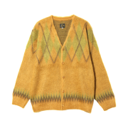 Needles Mohair Cardigan Argyle Mustard