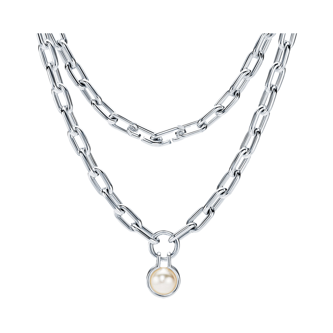 티파니 앤 코 티파니 하드웨어 담수 진주 네클리스 스털링 실버 스털링 실버(Tiffany & Co. Tiffany Hardwear Freshwater Pearl Necklace Sterling Silver Sterling Silver) - 1