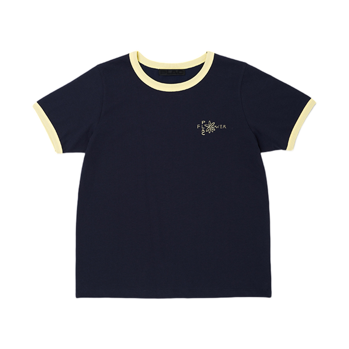 (W) 플랙 플라워 숏슬리브 티셔츠 네이비((W) PLAC Flower Short Sleeve T-Shirt Navy)