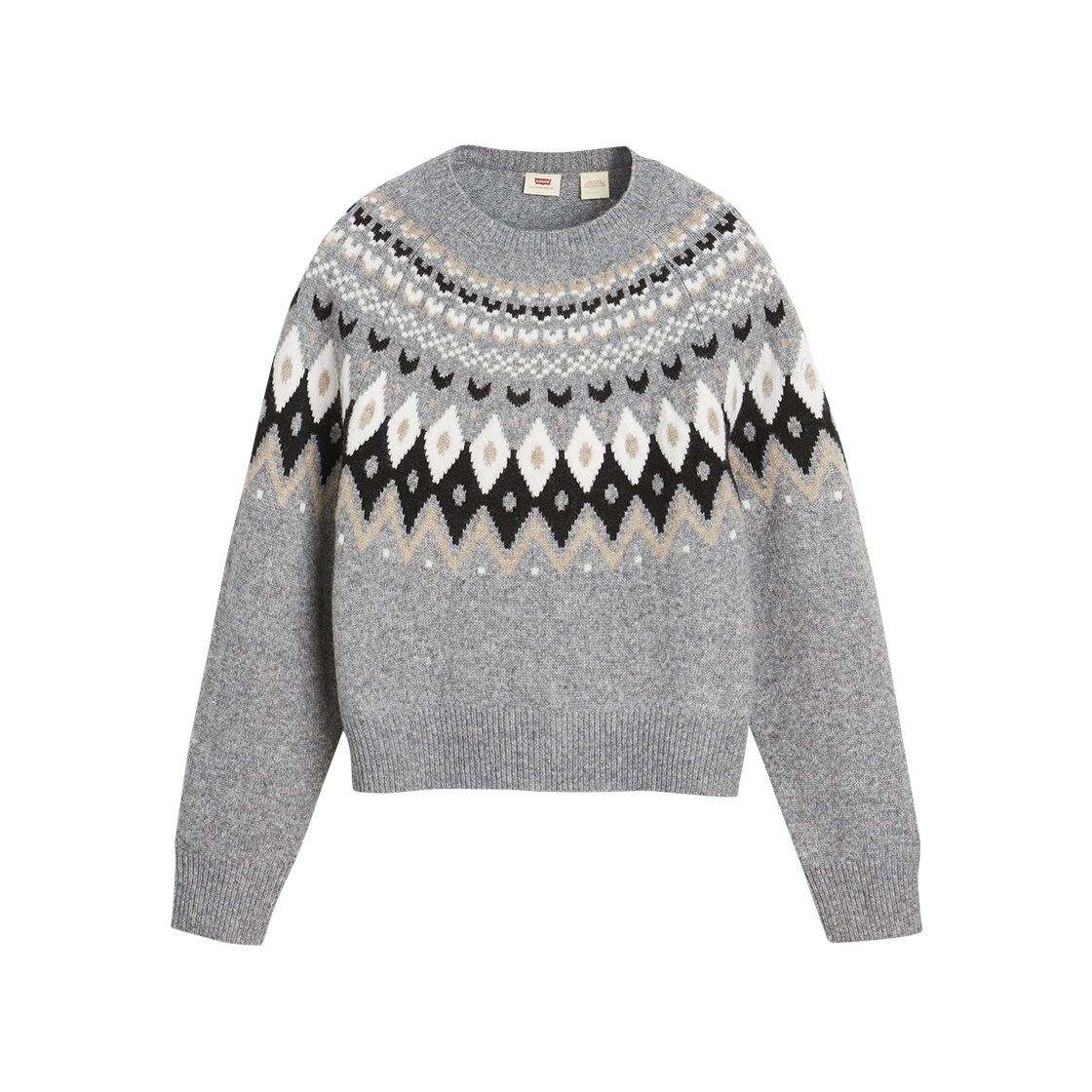 0037Z-0004 Levi's Women Lou Fairisle Sweater Grey