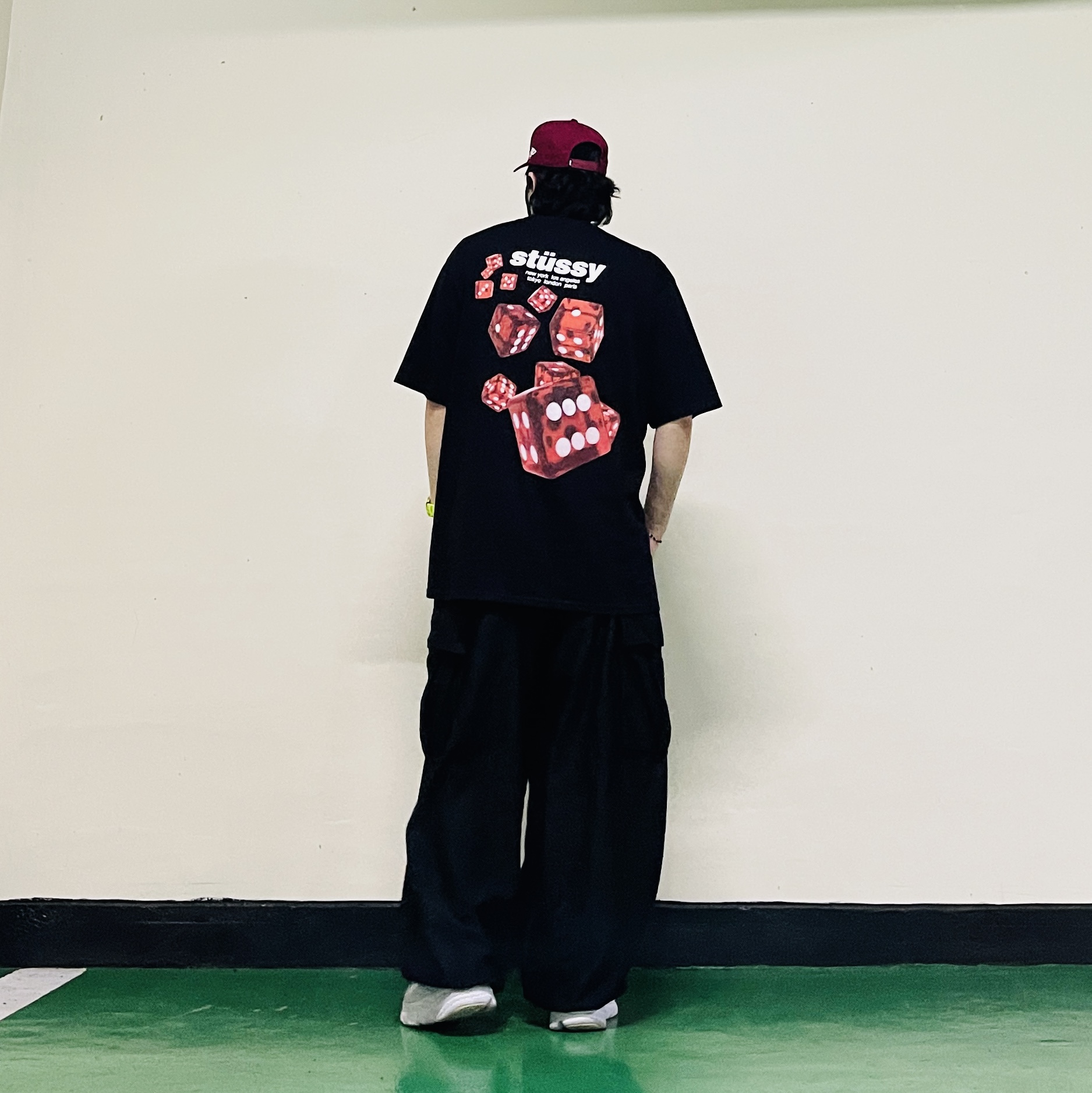 Palace P Frame 5-Panel Berg - 25SS, Stussy Rollers T-Shirt Black 착용 스타일 - 1
