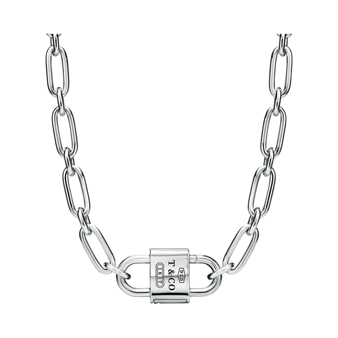 티파니 앤 코 티파니 1837 라지 더블 락 네클리스 스털링 실버(Tiffany & Co. Tiffany 1837 Large Double Lock Necklace Sterling Silver) - 1