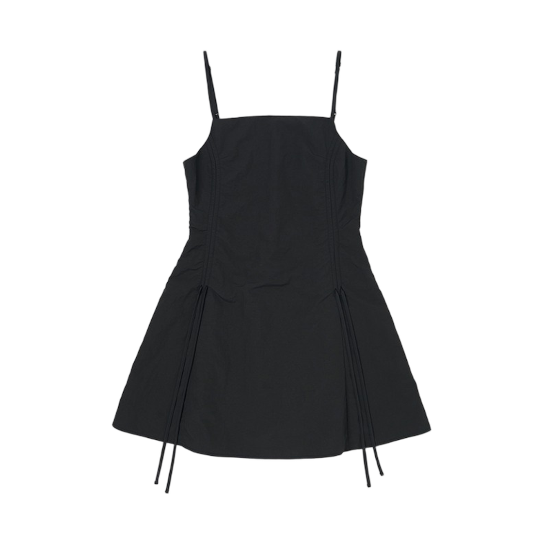 (W) 플랙 더블 스트링 미니 원피스 차콜((W) PLAC Double String Mini One Piece Charcoal)