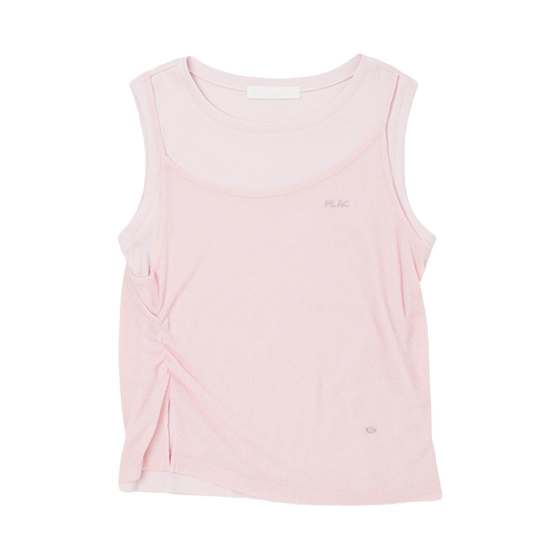 (W) 플랙 레이어드 슬리브리스 탑 라이트 핑크((W) PLAC Layered Sleeveless Top Light Pink)
