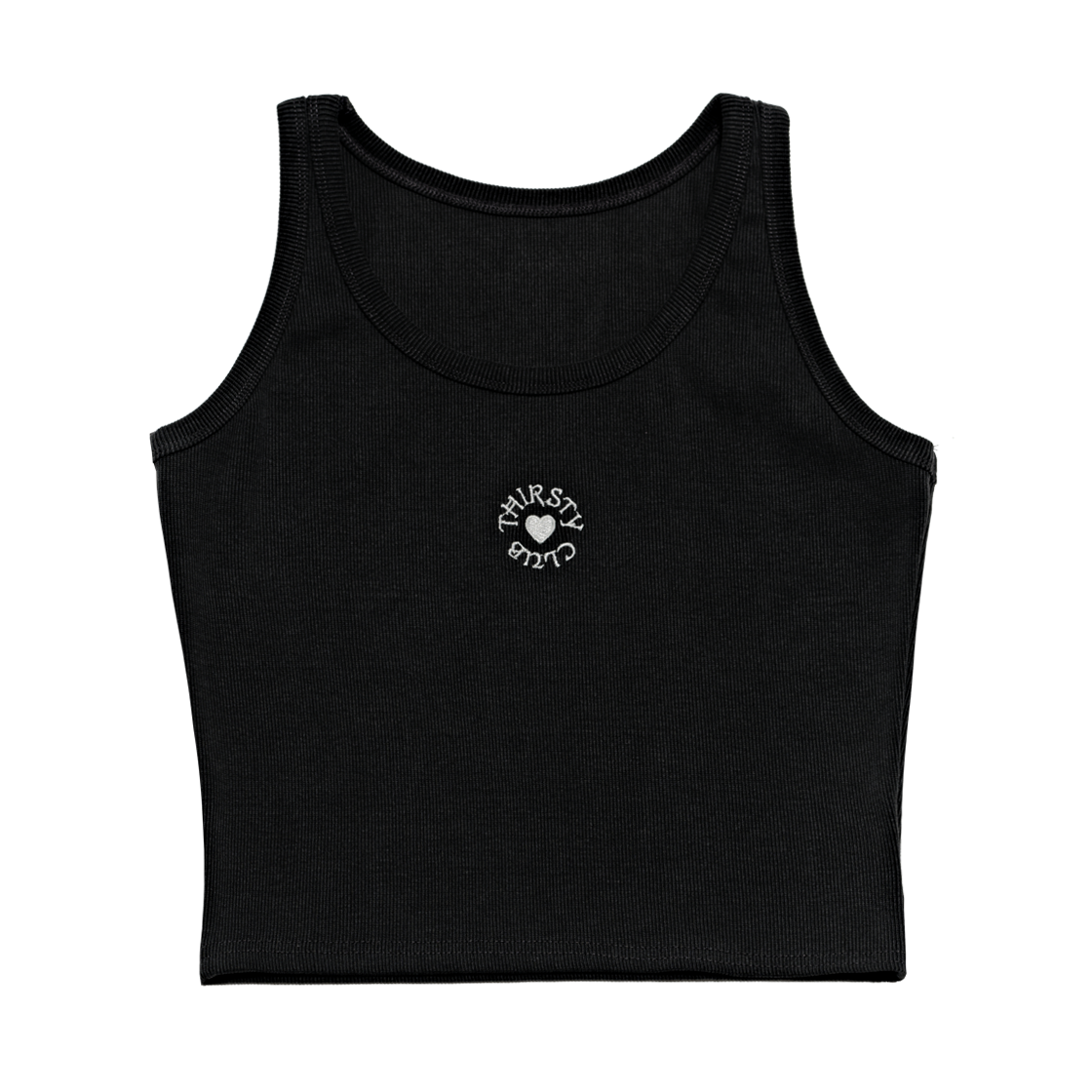 TPSLRLBK01 THIRSTY CLUB Round logo sleeveless - Black