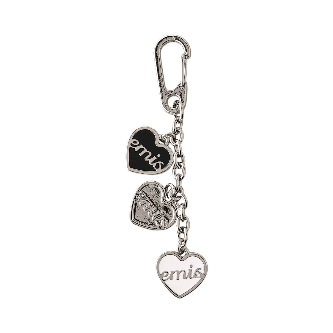 이미스 3 하트 로고 펜던트 키링 실버(Emis 3 Heart Logo Pendant Keyring Silver) - 1