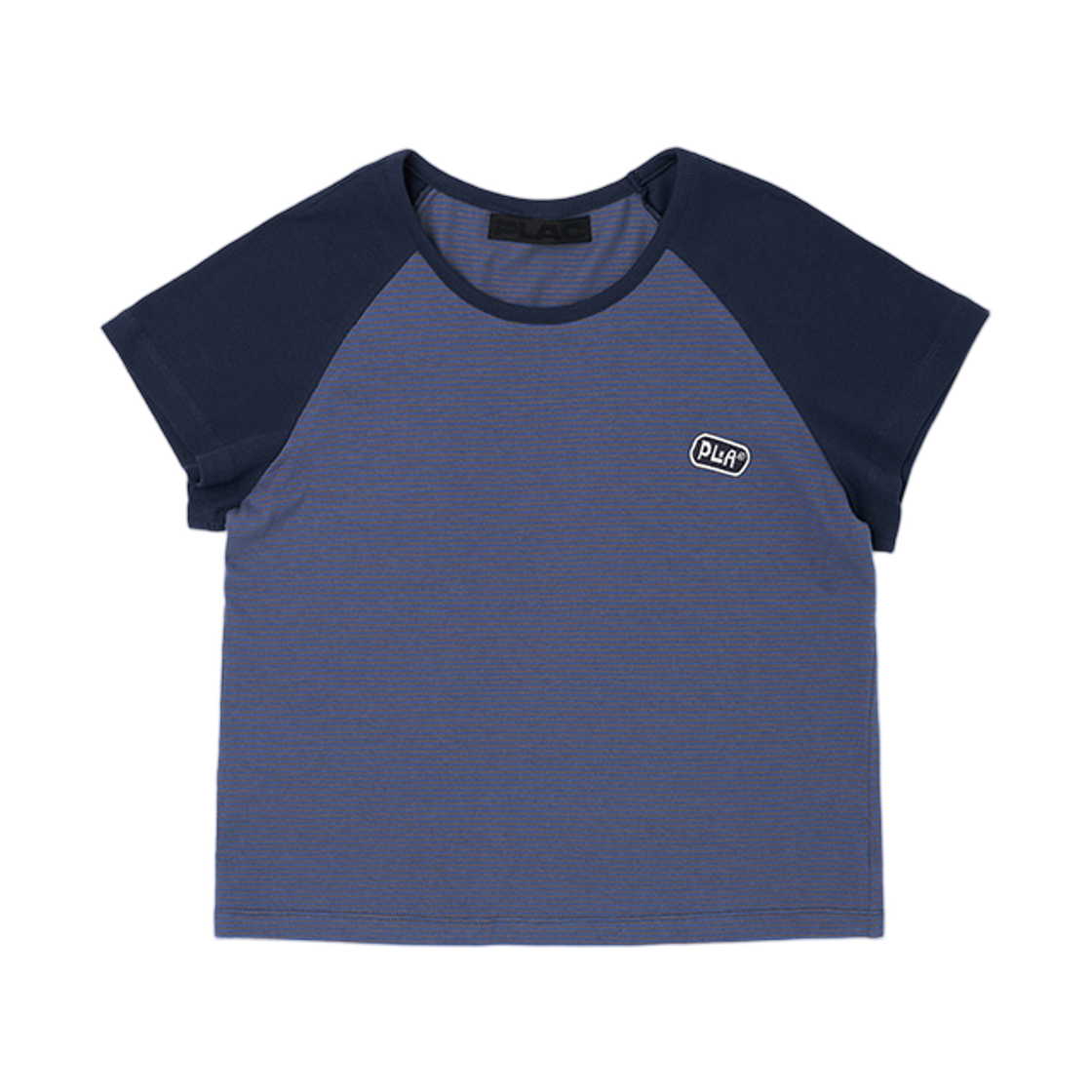 (W) 플랙 스트라이프 래글런 미니 티셔츠 네이비((W) PLAC Stripe Raglan Mini T-Shirt Navy)