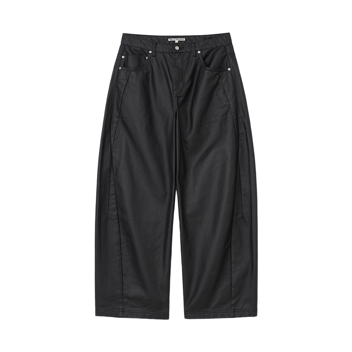 ML709BLK Millo Archive Neo Curved Coated Pants Black