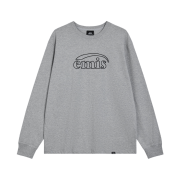Emis Long Sleeve Chain Stitch T-Shirt Melange Gray