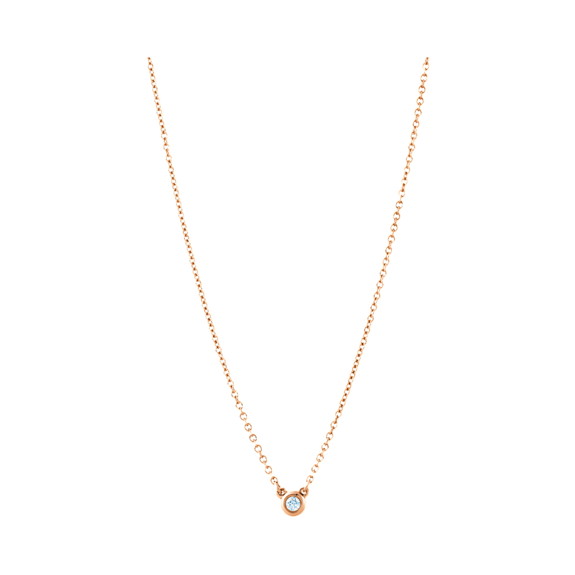 티파니 앤 코 엘사 퍼레티 다이아몬드 바이 더 야드 싱글 다이아몬드 팬던트 로즈 골드(Tiffany & Co. Elsa Peretti Diamonds by the Yard Single Diamond Pendant Rose Gold)