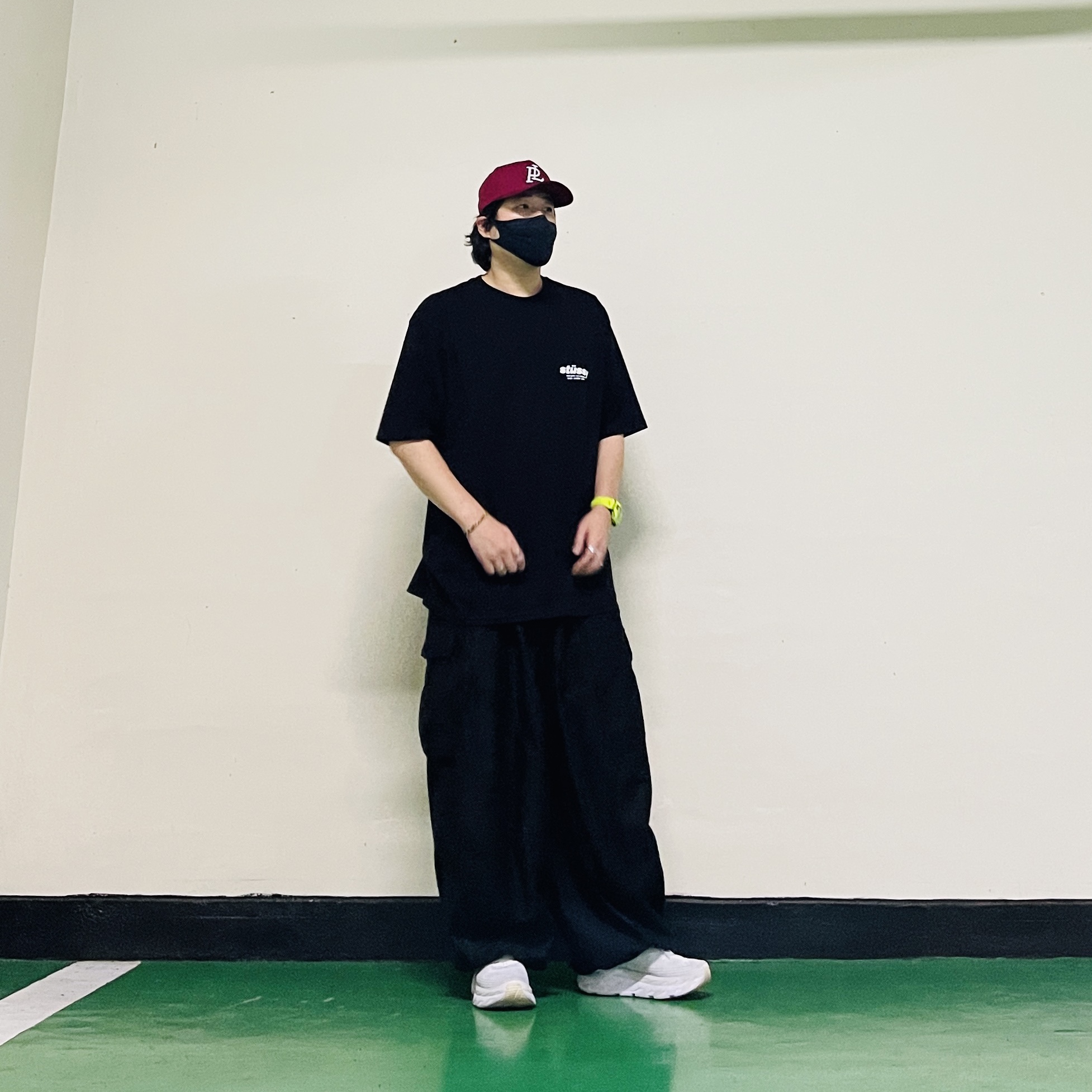 Palace P Frame 5-Panel Berg - 25SS, Stussy Rollers T-Shirt Black 착용 스타일 - 3