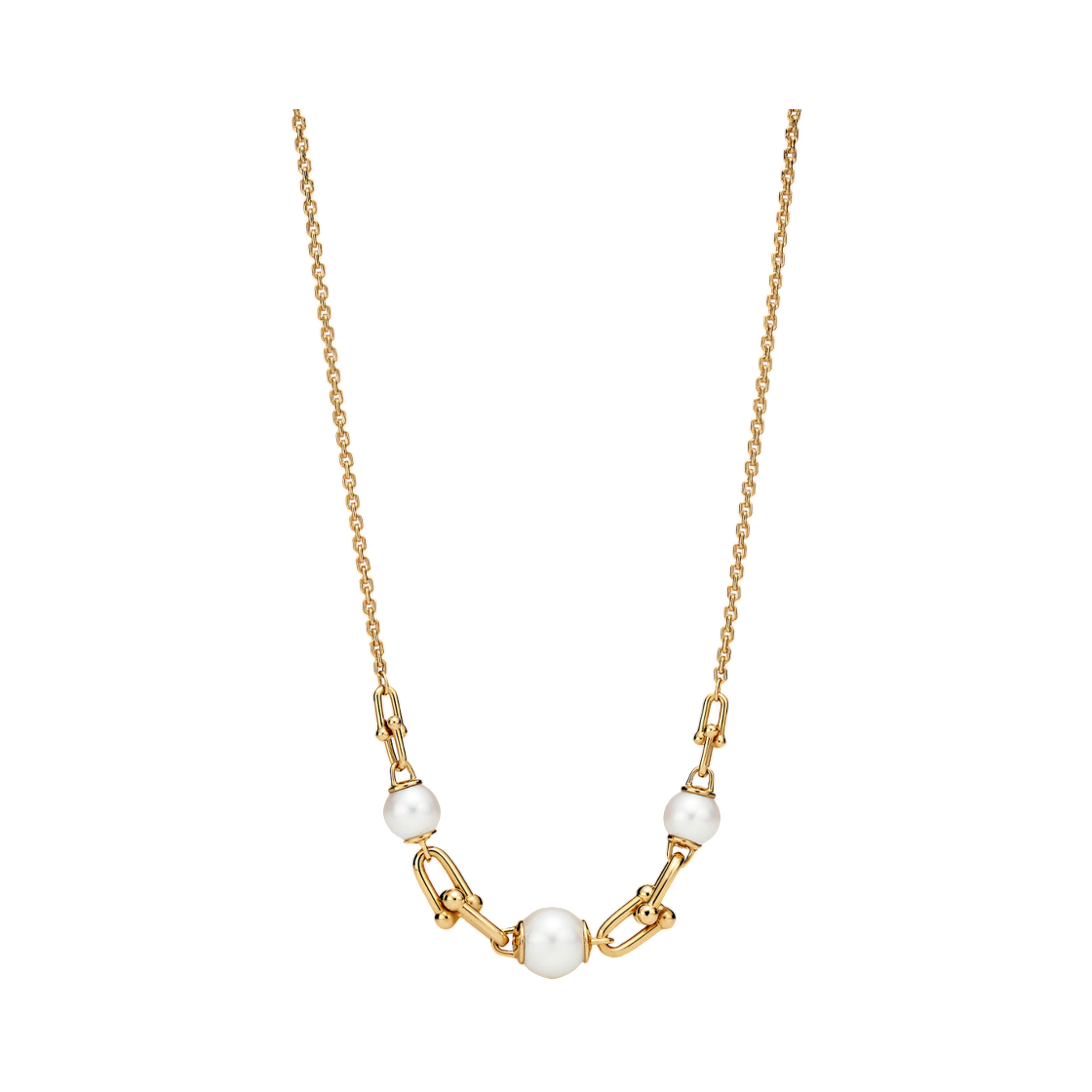 티파니 앤 코 티파니 하드웨어 링크 네클리스 옐로우 골드 담수 진주(Tiffany & Co. Tiffany Hardwear Link Necklace Yellow Gold with Freshwater Pearls) - 1