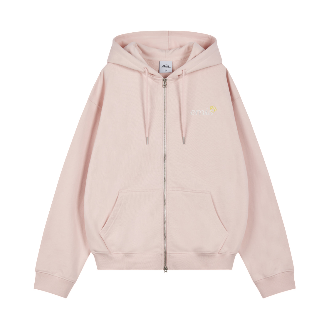 이미스 레터링 로고 집업 후드 핑크(Emis Lettering Logo Zip Up Hoodie Pink)