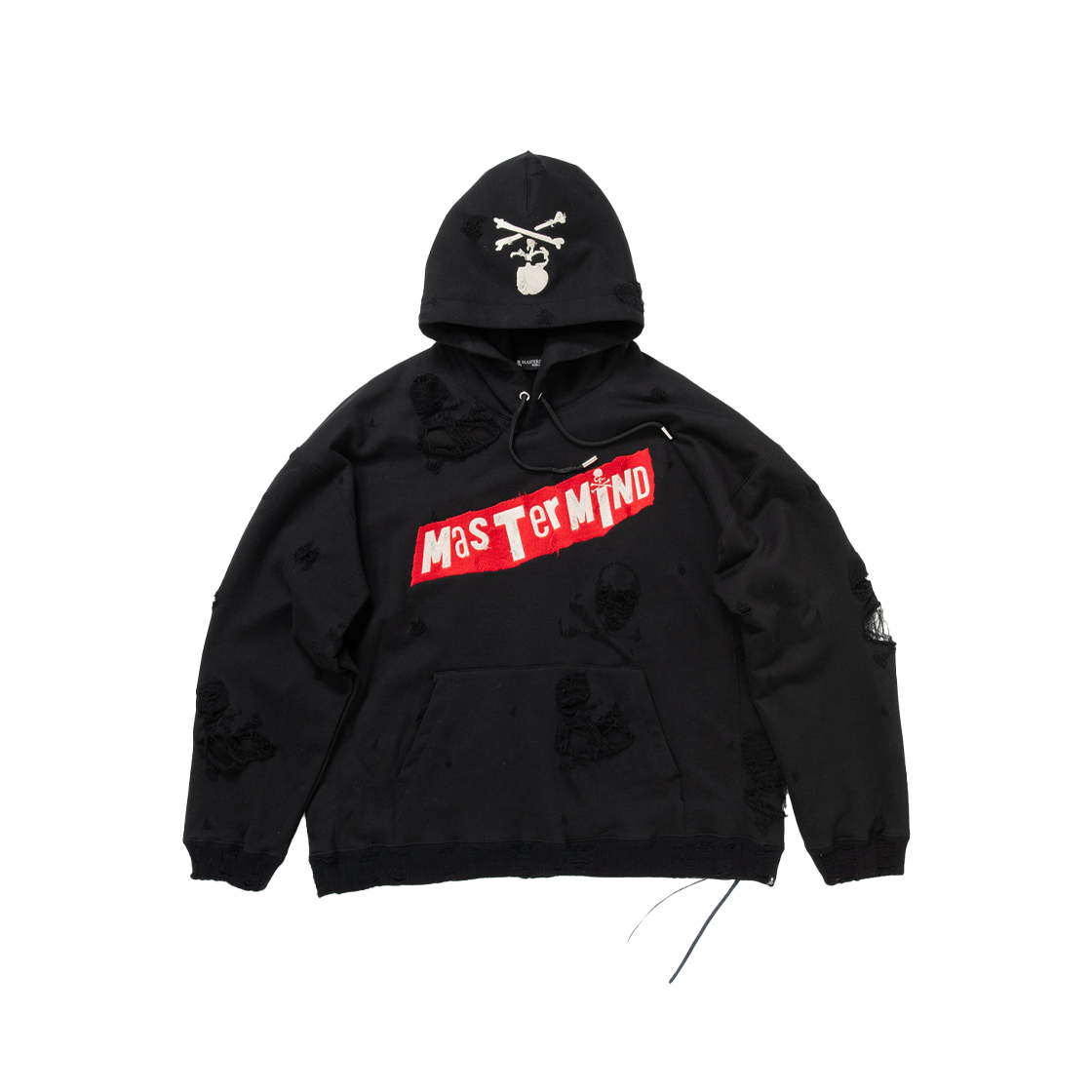 마스터마인드 월드 디스트레스드 후디 블랙 - 25FW(Mastermind World Distressed Hoodie Black - 25FW)