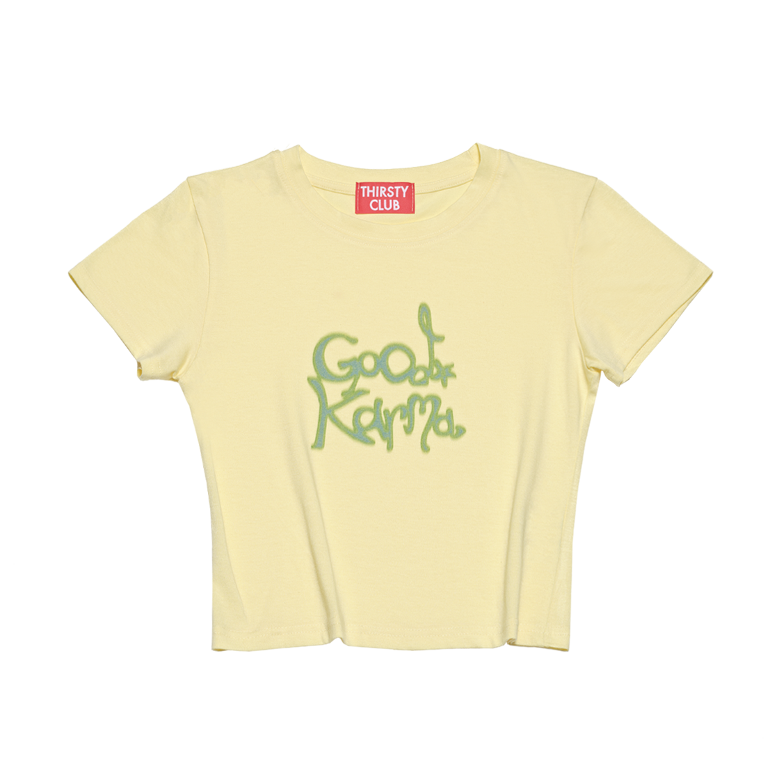 TPTSGKYE01 THIRSTY CLUB Good Karma T Shirt - Yellow