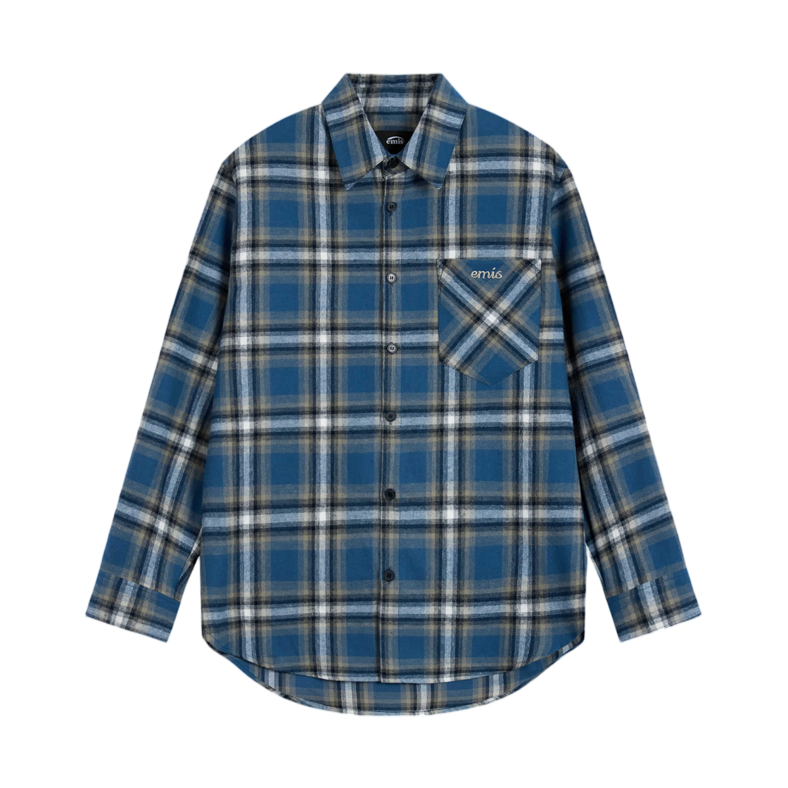 이미스 Flanel 체크 셔츠 블루(Emis Flanel Check Shirt Blue) - 1