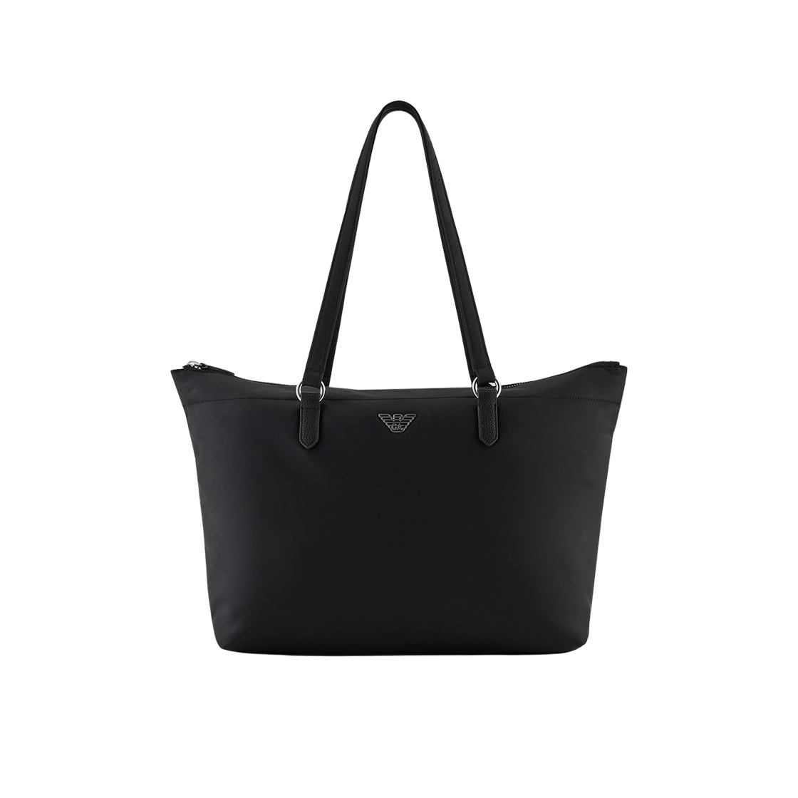 엠포리오 아르마니 이글 플라크 ASV 재생 나일론 쇼핑백 블랙(Emporio Armani ASV Recycled Nylon Shopping Bag with Eagle Plaque Black) - 1