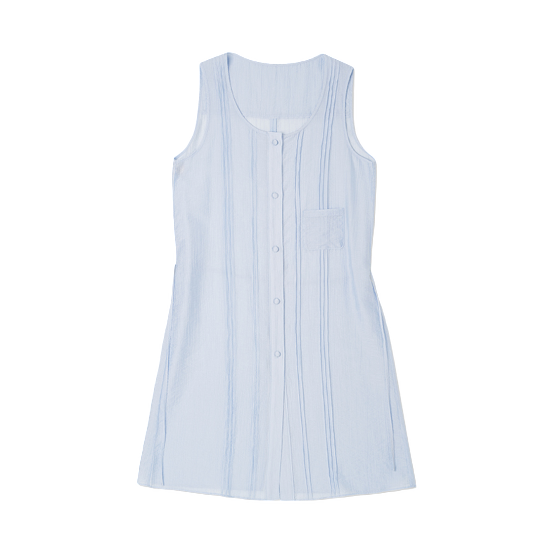 (W) 플랙 턱 포인트 레이어드 원피스 스카이 블루((W) PLAC Tuck Point Layered One Piece Sky Blue)