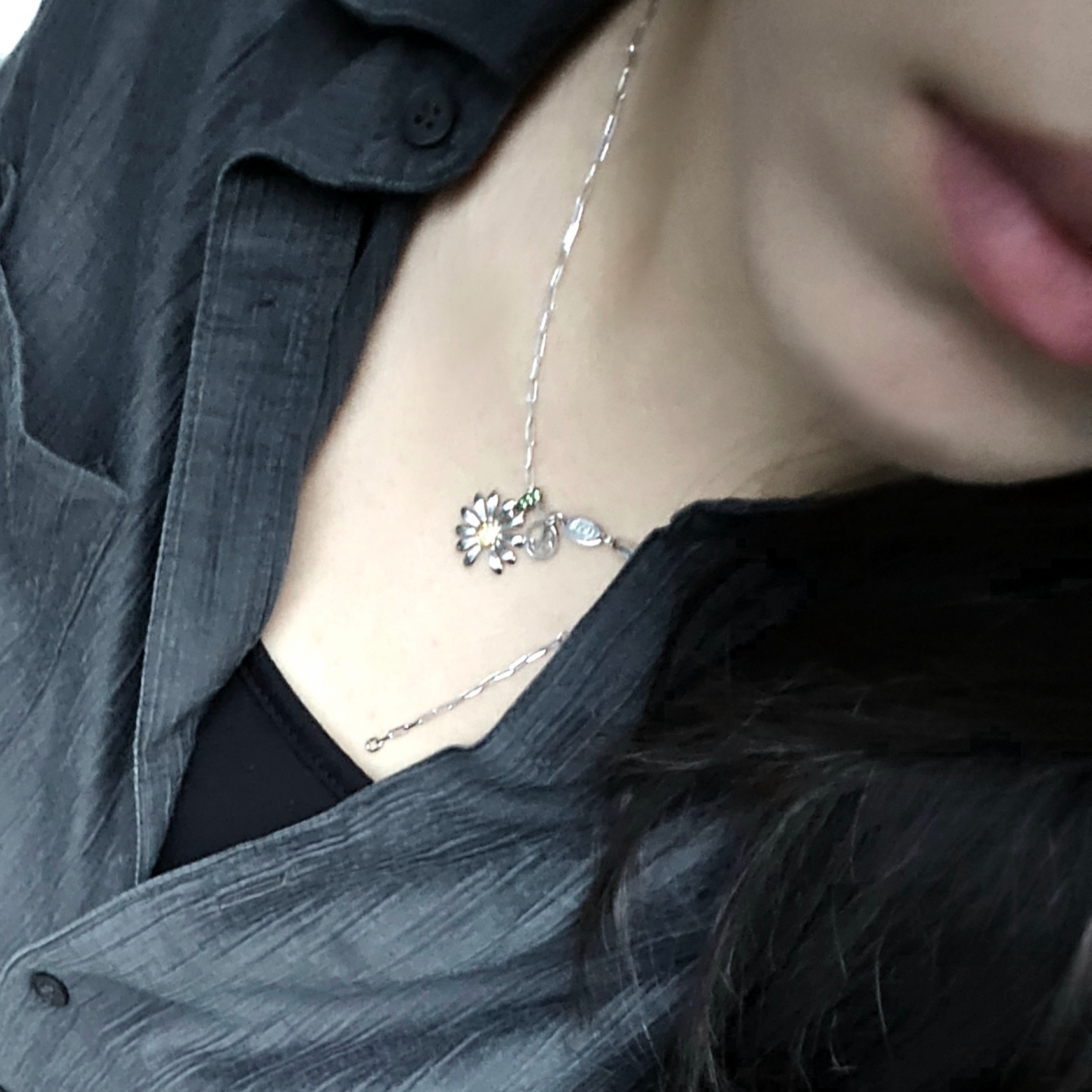 Jacob & Co x Peaceminusone Pendant Sterling Silver & Yellow Gold 착용 스타일 - 3