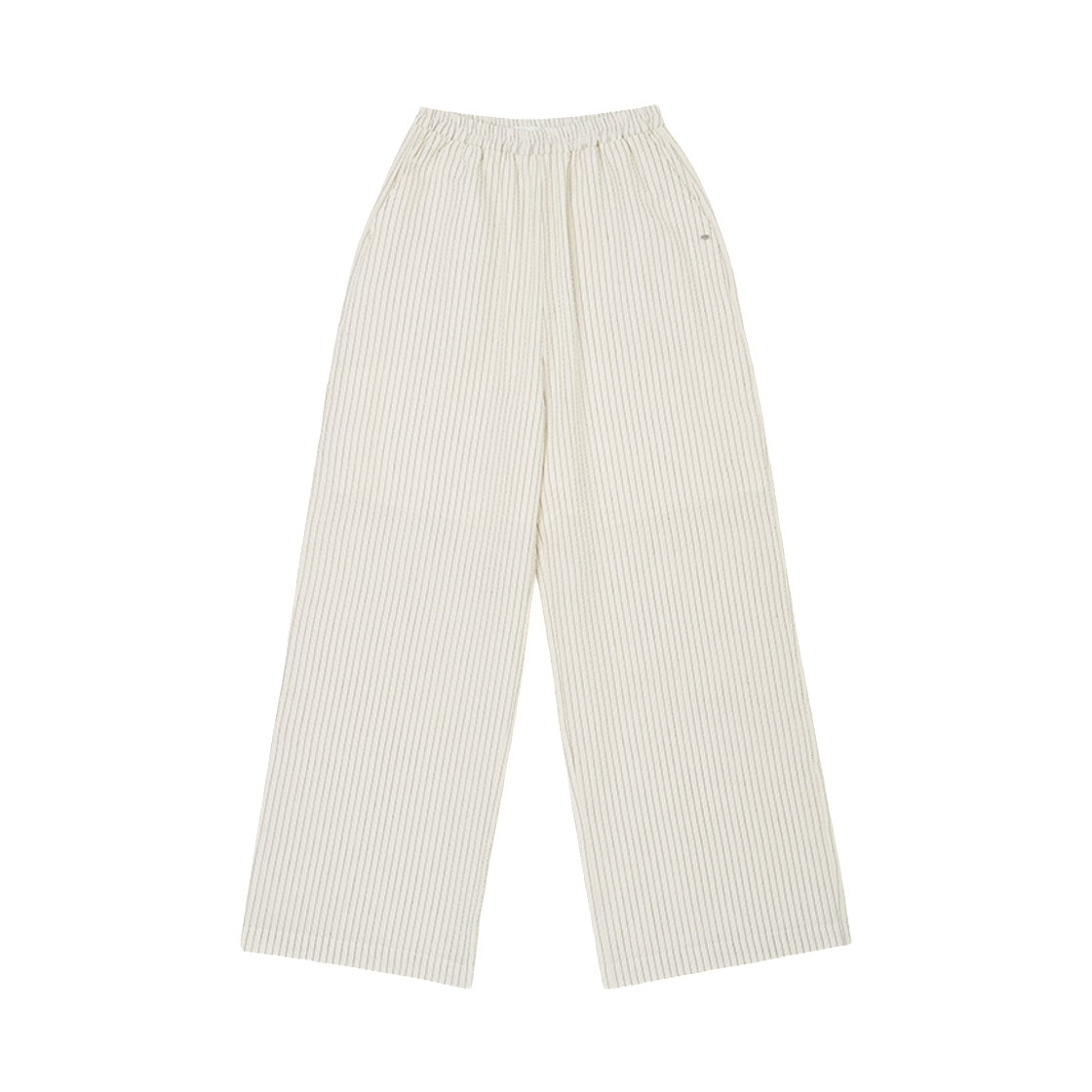 (W) 플랙 스트라이프 링클 팬츠 화이트((W) PLAC Stripe Wrinkle Pants White)