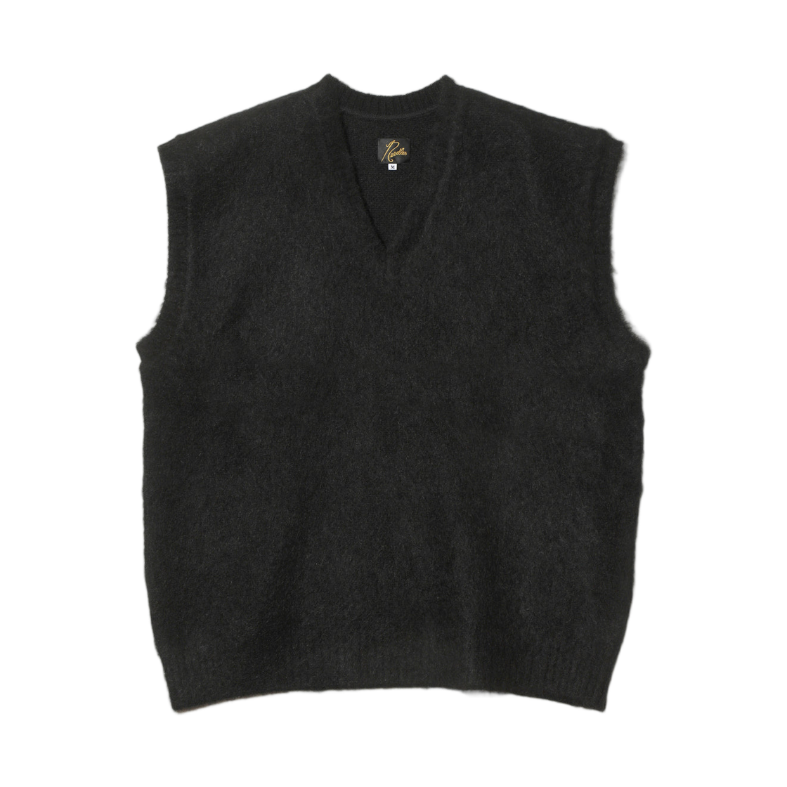 RW359C Needles Mohair Knit Vest Solid Black