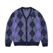 Palace x Fred Perry Argyle Cardigan Peacoat - 25FW