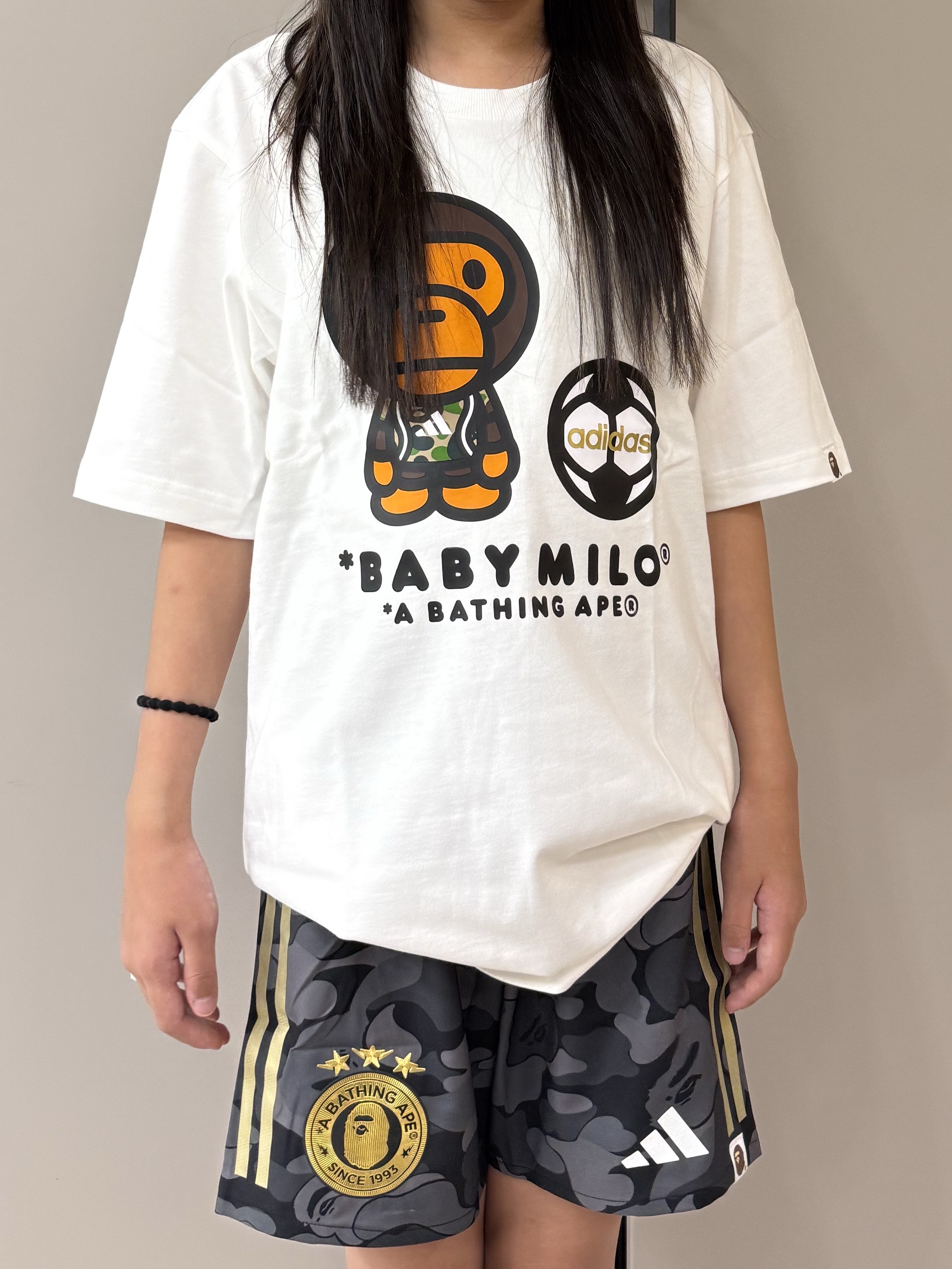 Adidas x BAPE FB Jersey Top Crew Green - KR Sizing, Adidas x BAPE FB Shorts Black - KR Sizing 착용 스타일 - 5