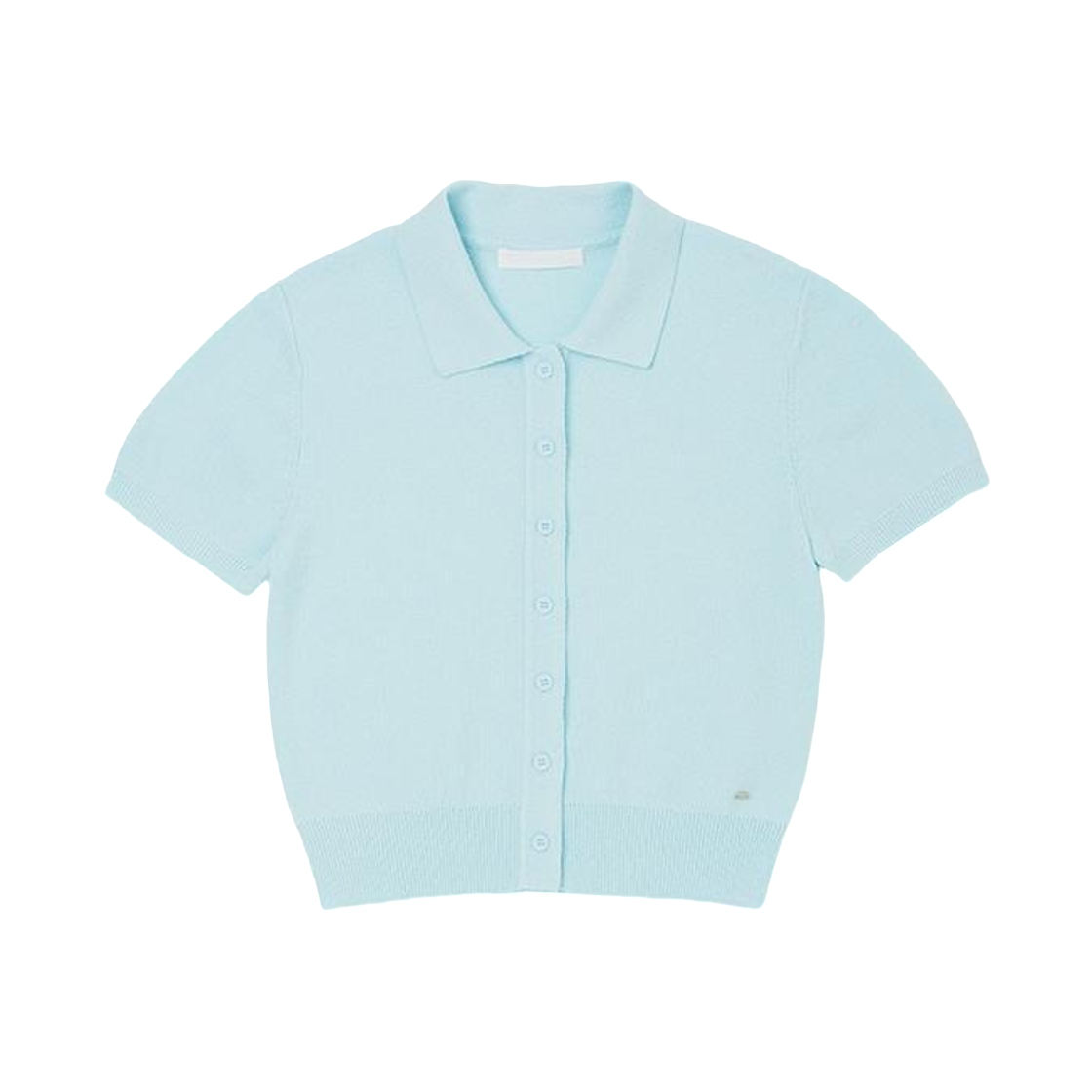 (W) 플랙 칼라 숏슬리브 가디건 스카이 블루((W) PLAC Collar Short Sleeve Cardigan Sky Blue)