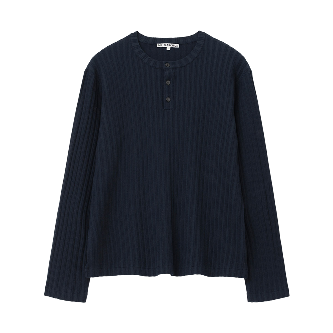 밀로 아카이브 드래프트 헨리넥 니트 네이비