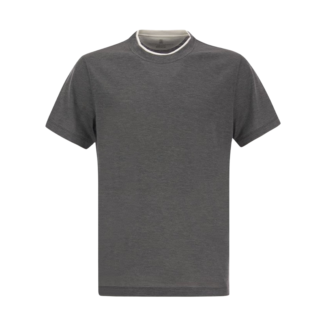 MD8217427-CWD40 Brunello Cucinelli Silk Cotton T-Shirt Grey