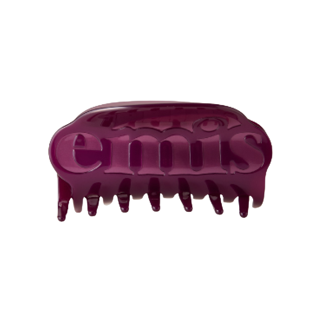 (W) 이미스 로고 헤어 클로 클립 버건디((W) Emis Logo Hair Claw Clip Burgundy) - 1