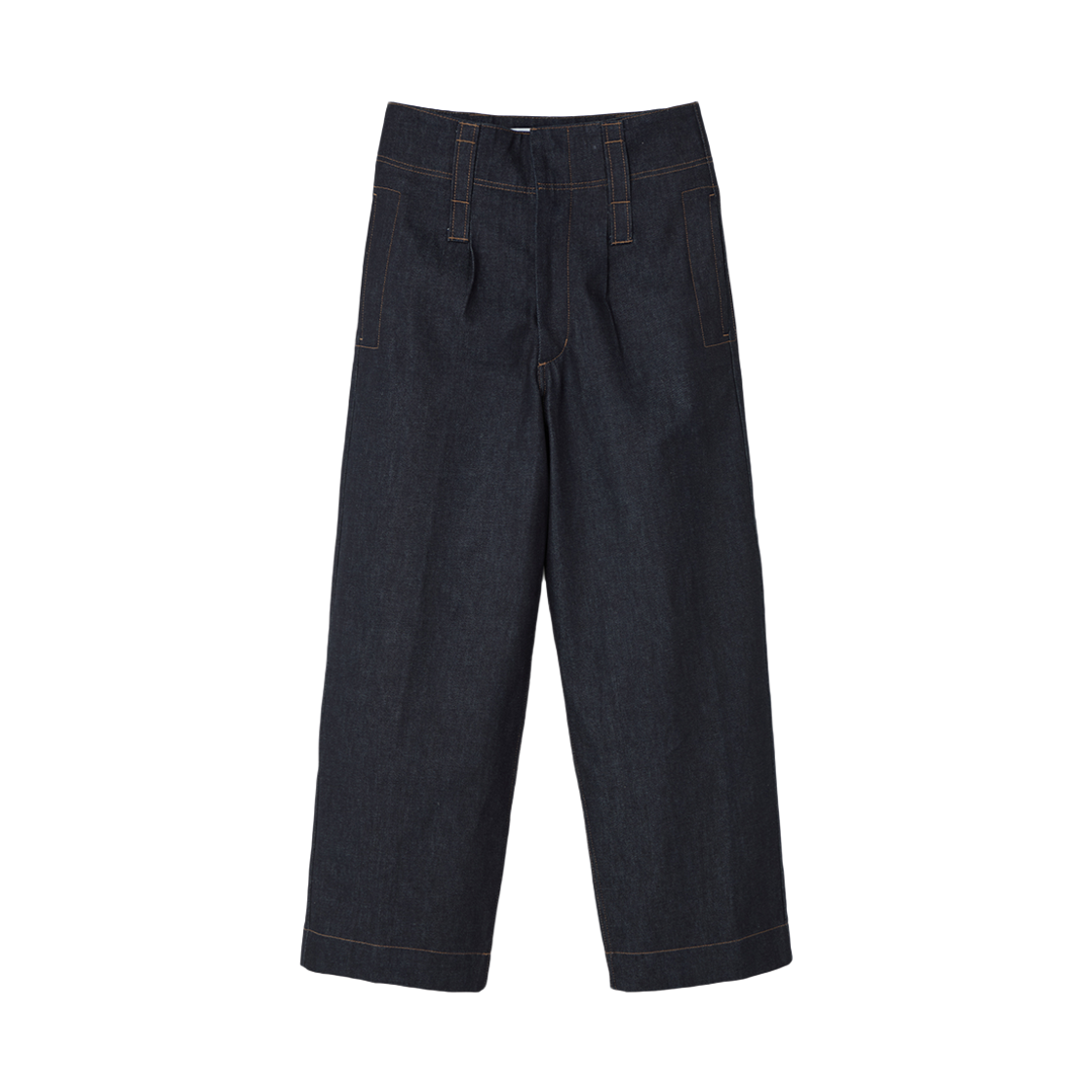 순진 엘리오 앤 올리버 프리쉬렁크 인디고 하이라이즈 와이드 레그 팬츠 다크 블루(SOONJEANS Elio and Oliver Pre-Shrunk Indigo Highrise Wide Leg Pants Dark Blue) - 1