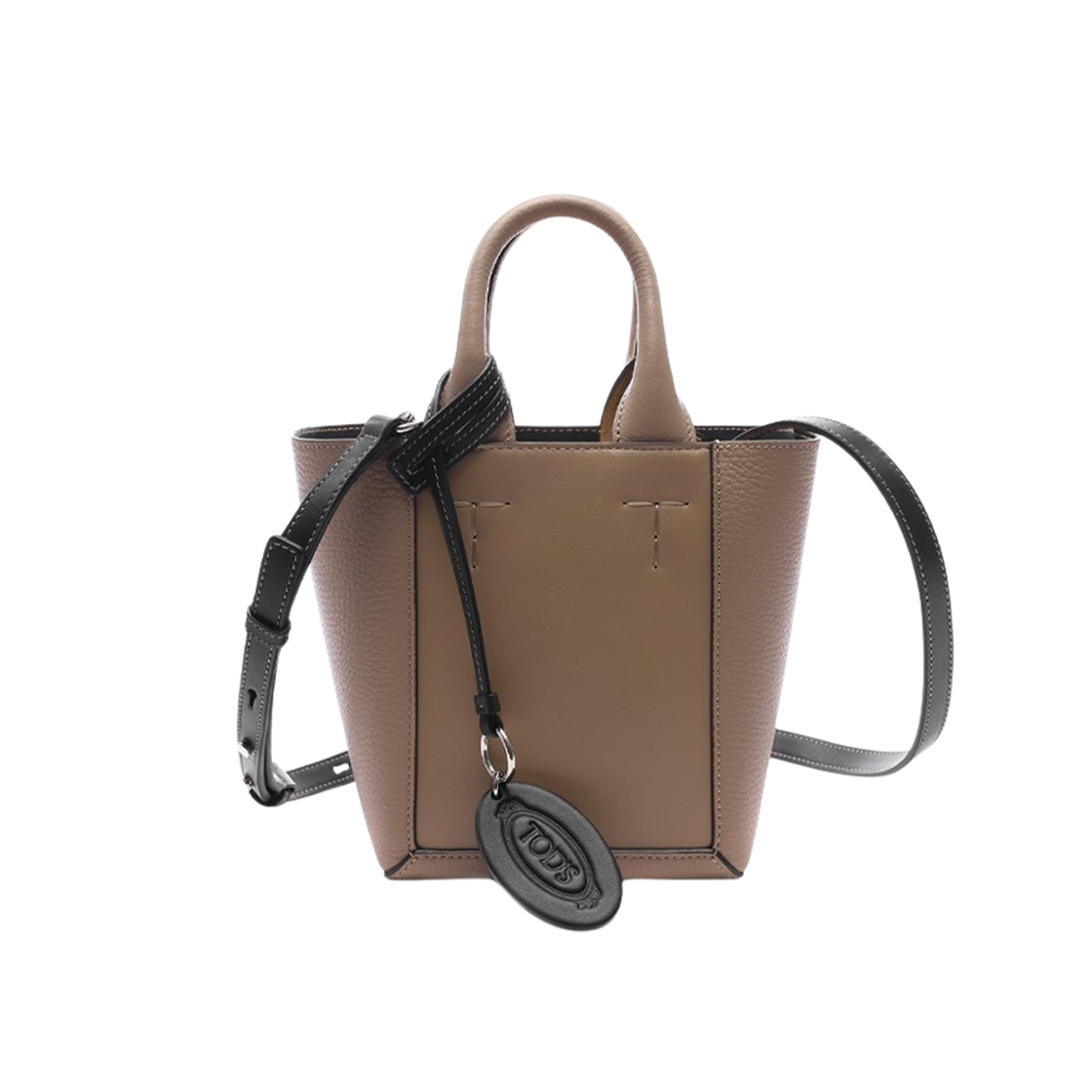 XBWCLNA01T0N2B9O79 Tod's Double Up Leather Mini Shopping Bag Beige