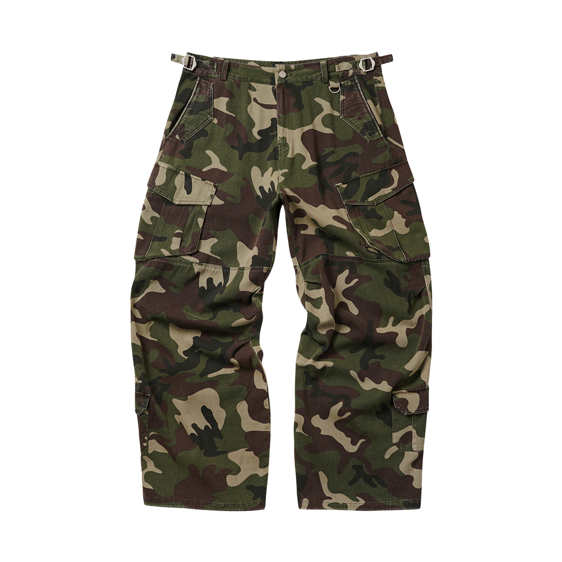 TP0064-3 Flavorism VTG Washed Cargo Pants Washed Camo