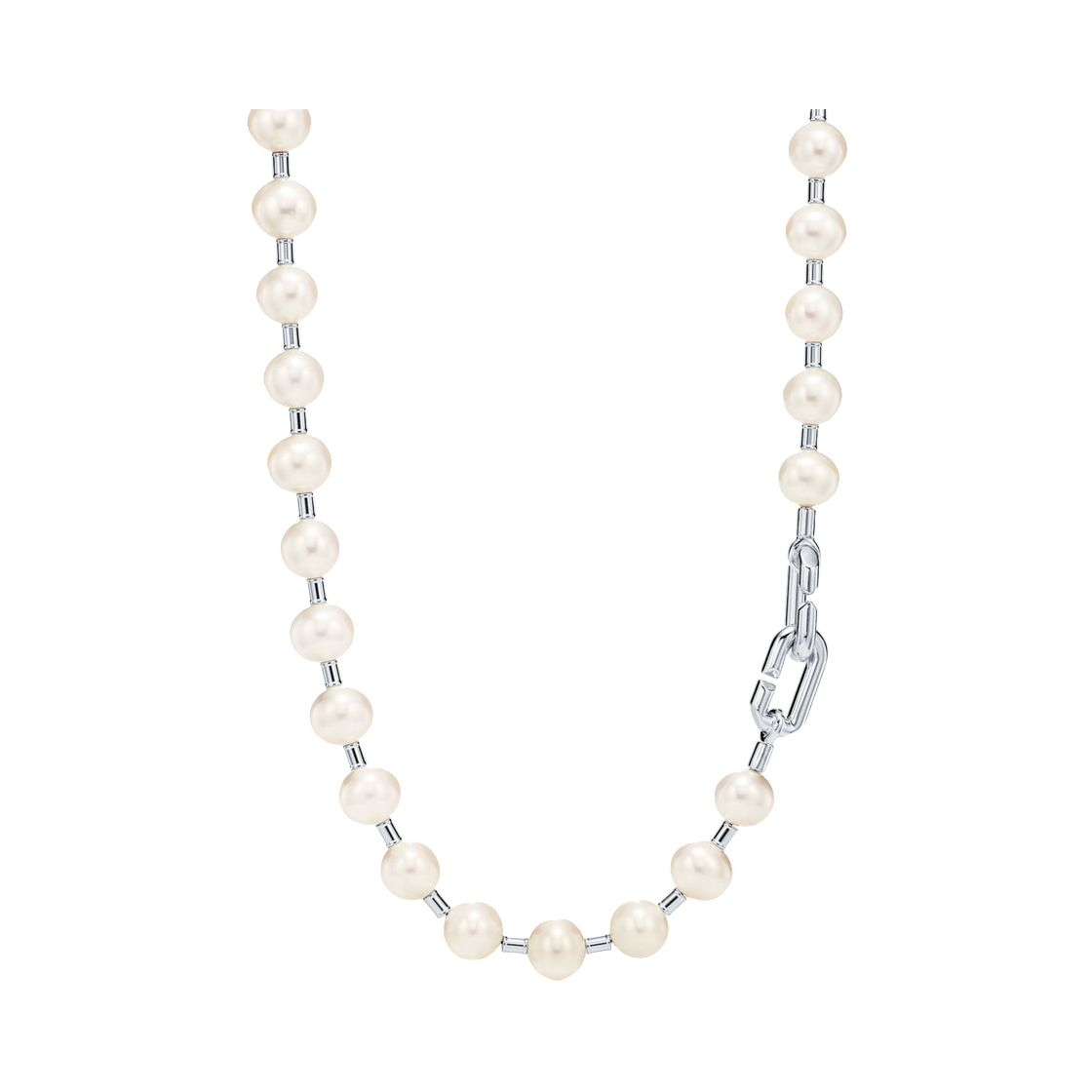 티파니 앤 코 티파니 하드웨어 담수 진주 네클리스 스털링 실버 스털링 실버(Tiffany & Co. Tiffany Hardwear Freshwater Pearl Necklace Sterling Silver Sterling Silver) - 1