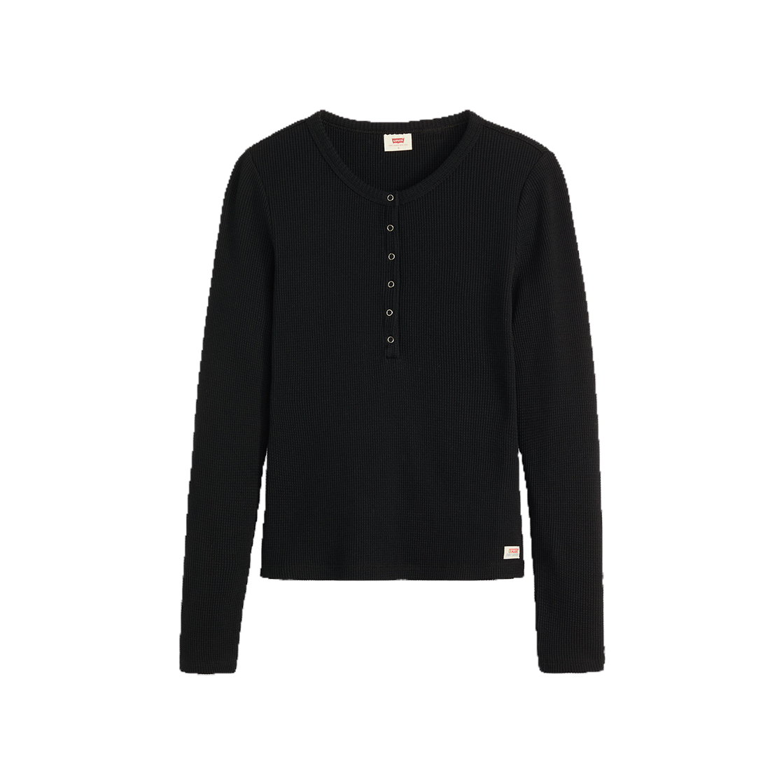 003PY-0001 Levi's Women Dry Goods Waffle Henley Black