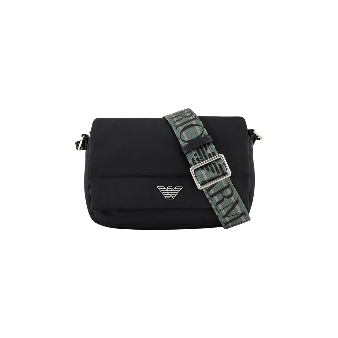 엠포리오 아르마니 이글 플라크 ASV 재생 나일론 숄더백 블랙(Emporio Armani ASV Recycled Nylon Shoulder Bag with Eagle Plaque Black) - 1
