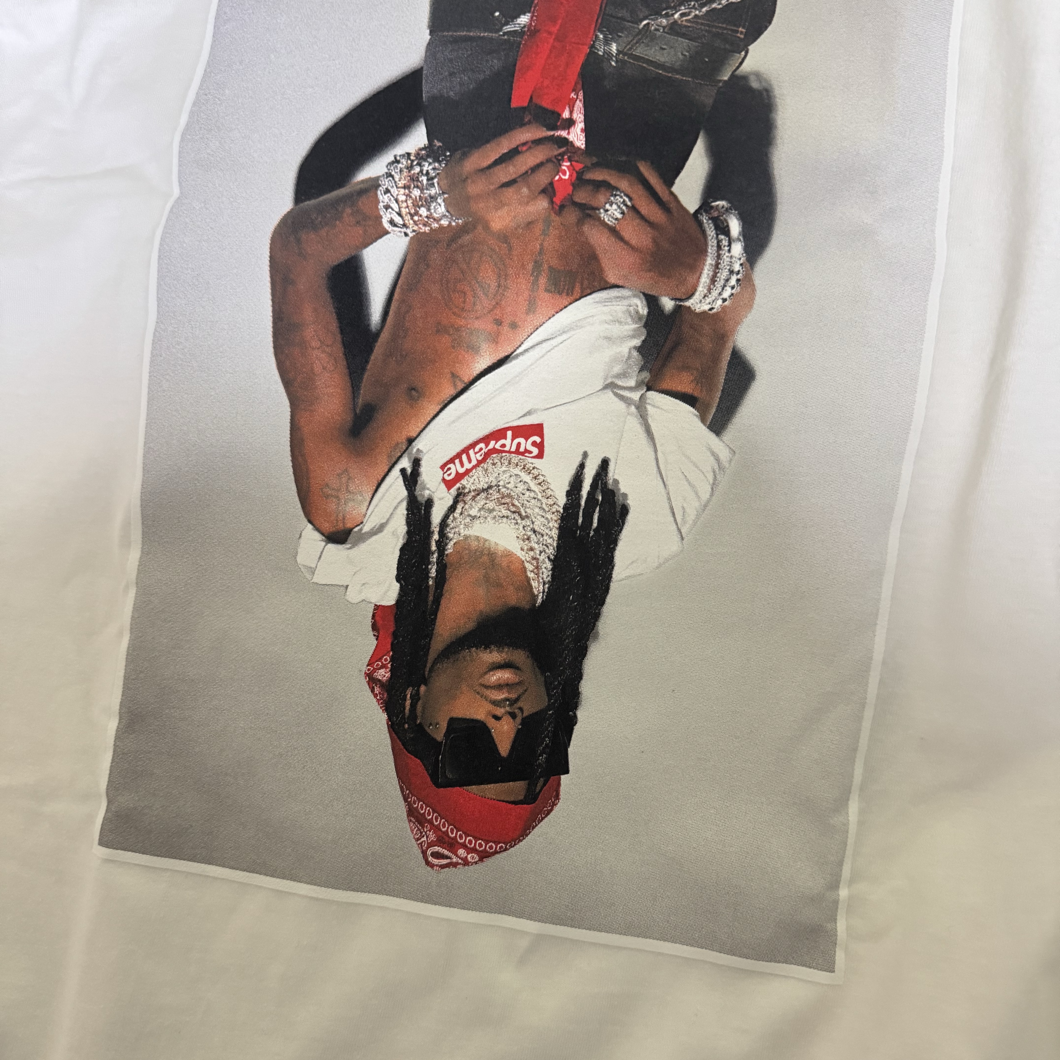 Supreme Playboi Carti T-Shirt White - 25FW 착용 스타일 - 1