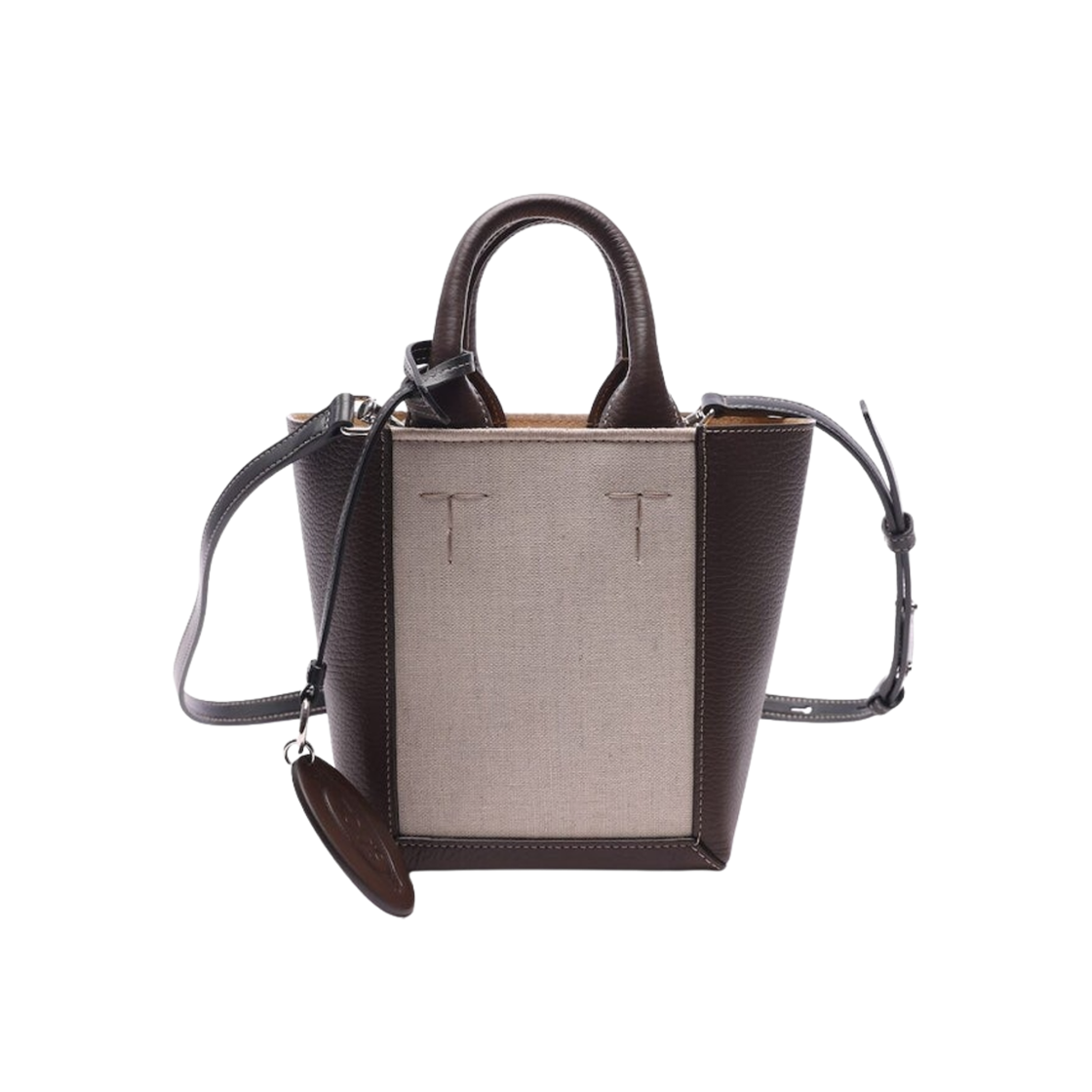 XBWCLNA01T0T488O15 Tod's Double Up Leather Mini Shopping Bag Dark Brown