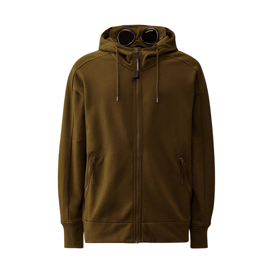 RCCMSS715A005086W683 C.P. Company Diagonal Raised Fleece Goggle Sweatshirt Ivy Green - 25FW