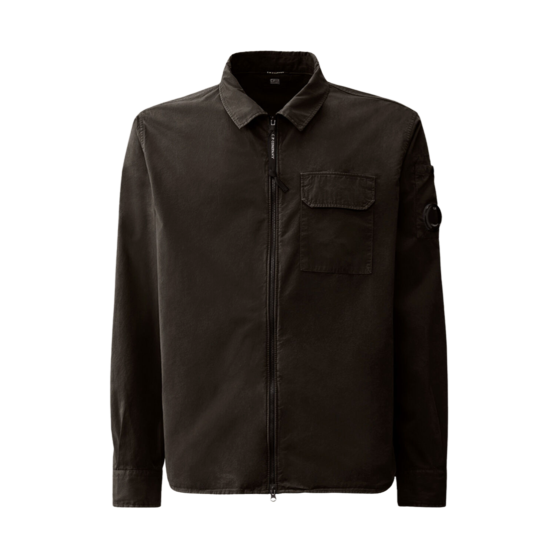 C.P. 컴퍼니 오가닉 개버딘 지퍼 오버셔츠 블랙 - 25FW(C.P. Company Organic Gabardine Zipped Overshirt Black - 25FW)