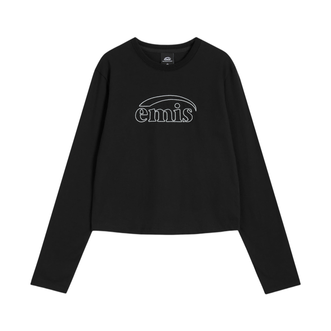 - (W) Emis Long Sleeve Chain Stitch T-Shirt Black