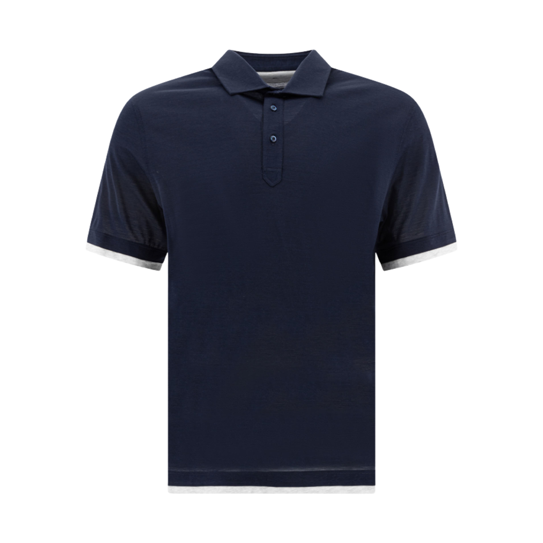브루넬로 쿠치넬리 실크 코튼 폴로 셔츠 블루(Brunello Cucinelli Silk Cotton Polo Shirt Blue)