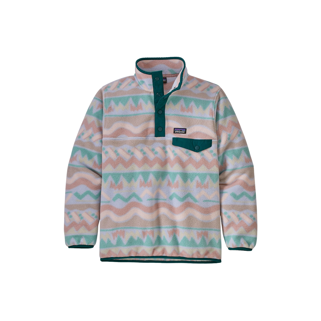 (키즈) 파타고니아 라이트웨이트 신칠라 스냅-T 플리스 풀오버 로포텐 지오 벨루가((Kids) Patagonia Lightweight Synchilla Snap-T Fleece Pullover Lofoten Geo Beluga) - 1