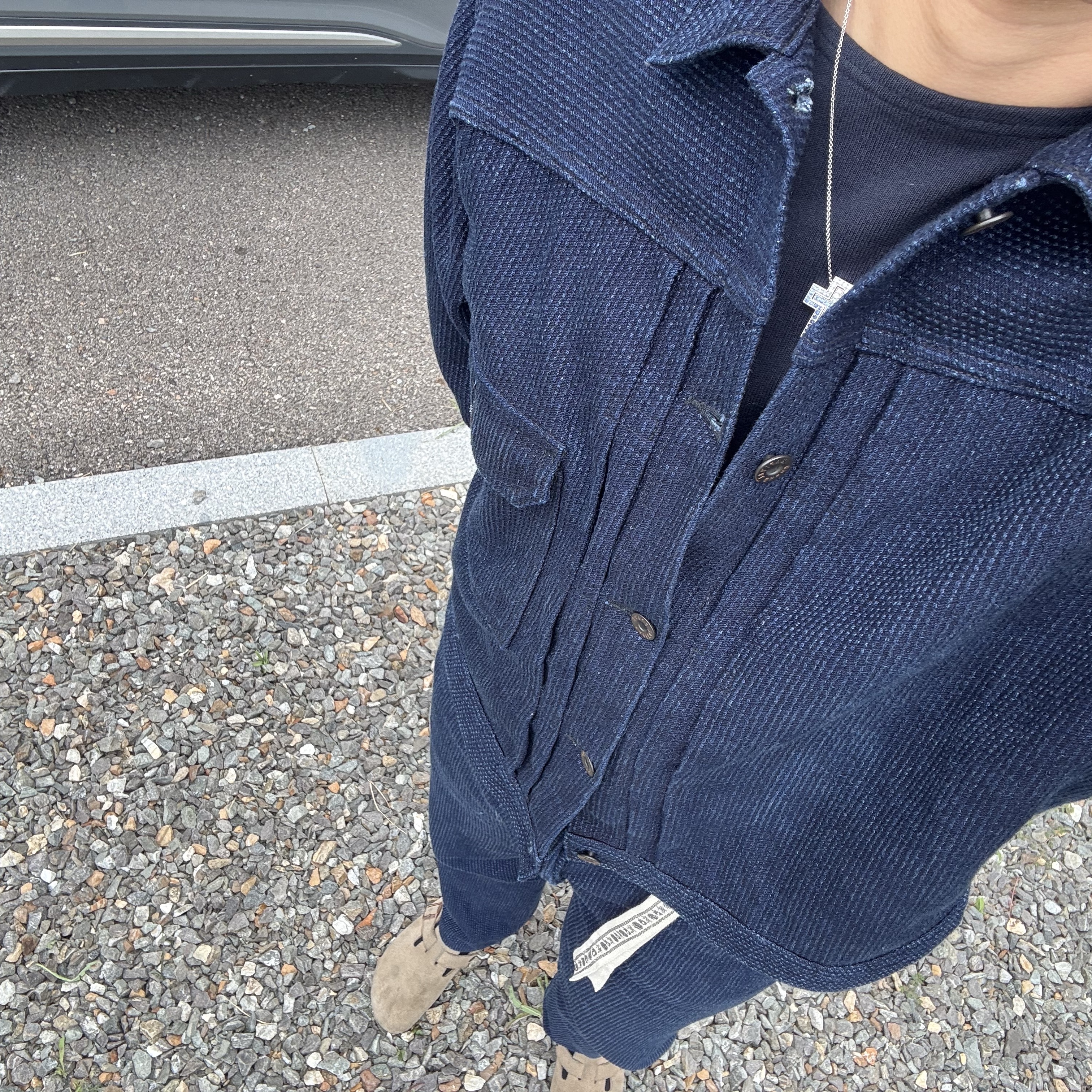 Kapital Century Denim No.1.2.3. 1st Jacket Blue, Damiani Belle Epoque Diamonds Sapphires Necklace White Gold 착용 스타일
