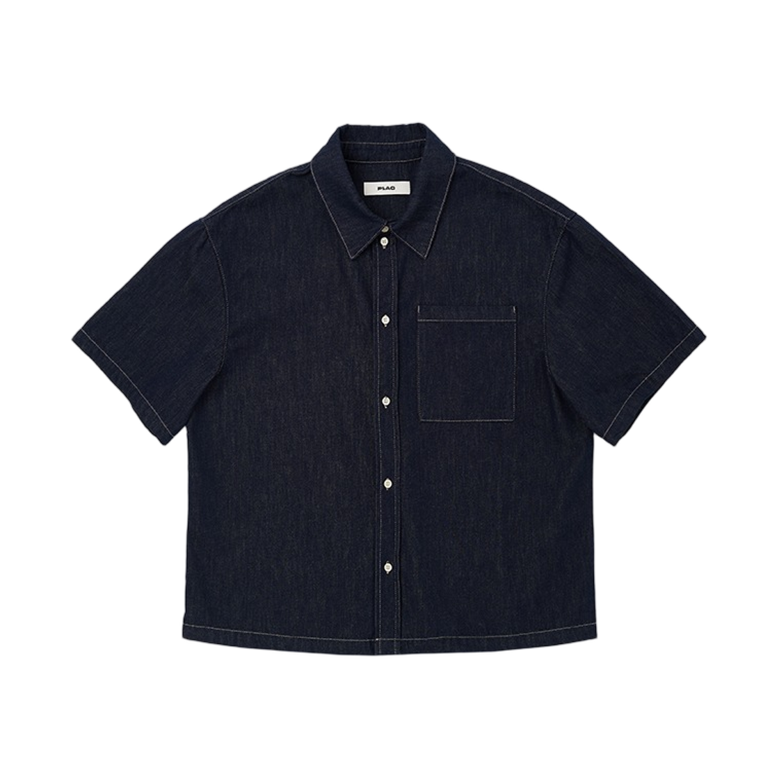 PLAC Non Fade Short Sleeve Denim Shirt Dark Indigo