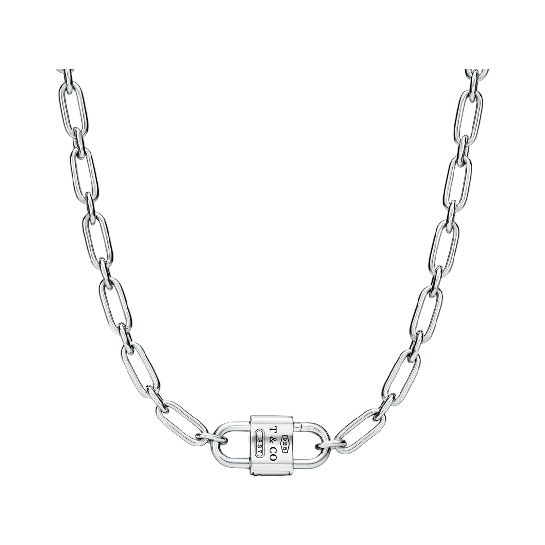 티파니 앤 코 티파니 1837 미디움 더블 락 네클리스 스털링 실버(Tiffany & Co. Tiffany 1837 Medium Double Lock Necklace Sterling Silver)