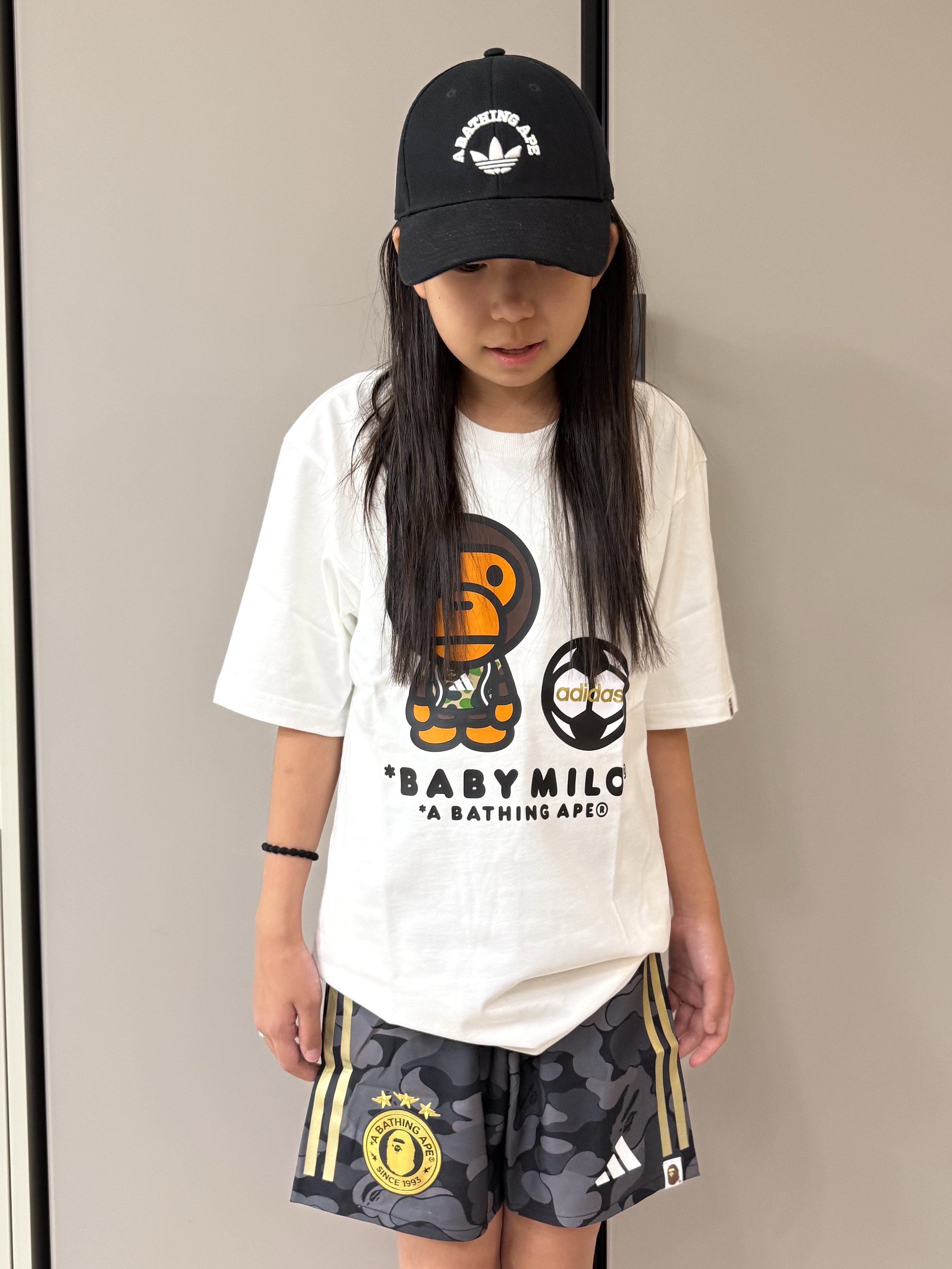 Adidas x BAPE FB Jersey Top Crew Green - KR Sizing, Adidas x BAPE FB Shorts Black - KR Sizing 착용 스타일 - 3
